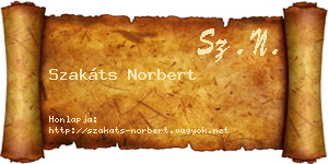 Szakáts Norbert névjegykártya