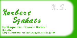 norbert szakats business card